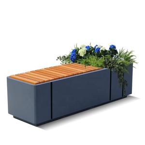 Macetas de <span class=keywords><strong>metal</strong></span> callejeras maceta caja exterior UES combinación macetas y Banco para área pública - Product Image 1