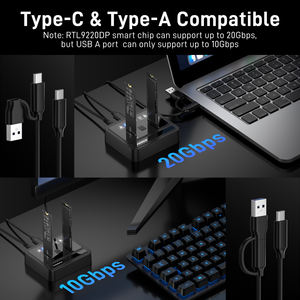 FIDECO プラスチック製 M.2 NVMe SATA SSD オフラインクローン ドック USB <span class=keywords><strong>3.2</strong></span> Gen2 デュアルデュプリケーター UASP対応 - Product Image 3