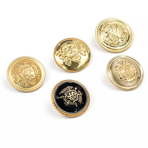 New Arrival 20mm Gold Embossed Brass Blazer <b>Button</b> Plain Sew-on Snap <b>Button</b> Gold Metal Coat <b>Buttons</b> - Product Image 4