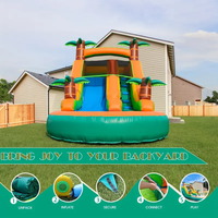 Vente en gros de château gonflable en PVC en forme d'hippopotame avec structure de grimpe et toboggan aquatique pour enfants, utilisation en intérieur