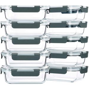 Popular Airtight Glass Meal Prep Food Storage Container Microwave Glass <b>Lunch</b> <b>Box</b> with Lock Lid - Product Image 1