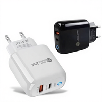 Chargeur USB C QC3.0 Prise PD 20W Double Port Charge Rapide Adaptateur Mural Chargeur de Téléphone Mobile Compatible avec les Écouteurs