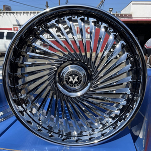 Jantes Viaol New 2 pièces en aluminium forgé à profil profond 5x114.3, 20, 22, 24, 26 pouces, chromées, argentées, dorées, brossées, compatibles avec Chevy - Product Image 1