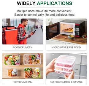 <b>Price</b> Discount PP Plastic BPA Free Leak Proof Disposable Food Containers Lid Transparent Rectangular Custom Sizes for Home - Product Image 4