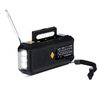 Radio portable de préparation avec manivelle solaire et alerte météo NOAA Batterie 2000mAh avec lampe de poche et lampe de lecture