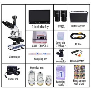 <span class=keywords><strong>Microscope</strong></span> numérique professionnel pour cellules sanguines SCIEDU, écran LCD 9 pouces, <span class=keywords><strong>microscope</strong></span> composé trinoculaire biologique de laboratoire, 5MP, microscopes électroniques - Product Image 6
