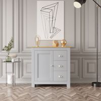 Buffet moderne en bois blanc pour salon et salle à manger, armoire à 3 portes