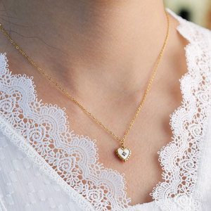 Collar de Joyería con Colgante de Corazón Chapado en Oro de 18k, de Acero Inoxidable 316L, Resistente al Agua y al Deslustre, Estilo Vintage, para Mujer - Product Image 5