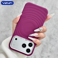 VAWI S123 pour iPhone 18 17 16 Pro Max – Coque de protection avec cadre métallique – Étui magnétique original en silicone liquide pour iPhone