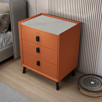 Table de Chevet Moderne à 3 Tiroirs avec Plateau en Pierre Frittée, Table d'Appoint Polyvalente pour Chambre, Salon et Rangement de Chevet – Direct Usine