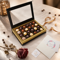 Nouvelle boîte cadeau carrée haut de gamme en carton tactile, 9/16/25 compartiments, pour emballage DIY de chocolats et bonbons, motif ciel étoilé, épaisseur 2mm