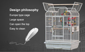 Toptan büyük kuş kafesi paslanmaz çelik <span class=keywords><strong>stand</strong></span>ı ve açık üst Parakeets için Cockatiels ispinoz muhabbet kuşları kafes - Product Image 4