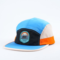 Gorras Deportivas Personalizadas de Nailon Coloridas de 5 Paneles con Cierre a Presión para Camping y Running con Parche de Etiqueta Tejida