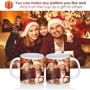 Mug à café en porcelaine de 11 oz, tasse en céramique classique vierge avec une grande poignée pour le thé, le latte, le cappuccino, blanc - Product Image 6