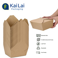 Emballage alimentaire en papier à emporter biodégradable de haute qualité Récipient kraft Boîte à emporter jetable rapide en gros