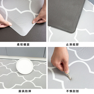 แผ่นรองพื้นครัว PVC หนา 12 มม. ป้องกันความเมื่อยล้า ลายเรขาคณิต รูปสี่เหลี่ยมผืนผ้า กันน้ำ กันลื่น สำหรับใช้ในบ้านและครัว - Product Image 3