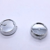 Étui compact magnétique plaqué argent tendance, support de téléphone, boîte vide pour poudre blush, emballage cosmétique, miroir, logo personnalisé