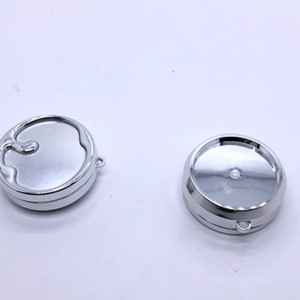 Trendy Silver Plated Magnetic Compact Case Phone Stand Blush Powder <b>Empty</b> <b>Box</b> Cosmetic Packaging Mirror Custom Logo - Product Image 2