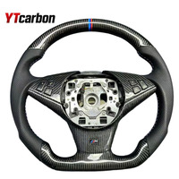 Volant de course en fibre de carbone YTcarbon avec LED pour voiture de course en cuir suédé italien BM-W E60 E61 M5 E63 E64 M6 pour mise à niveau du volant