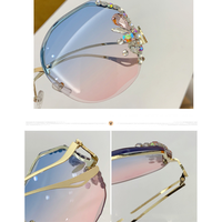 Vente en gros de lunettes de soleil en diamant pour femmes Offre Spéciale, lunettes de soleil vintage scintillantes surdimensionnées pour femmes lunettes de fête