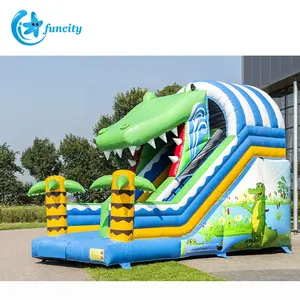Escorregador inflável de crocodilo da selva, deslizamento inflável da personalização, para crianças