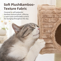 Arbre à chat multi-niveaux avec tunnel en peluche, nid, perchoir rond et plusieurs poteaux à gratter en sisal