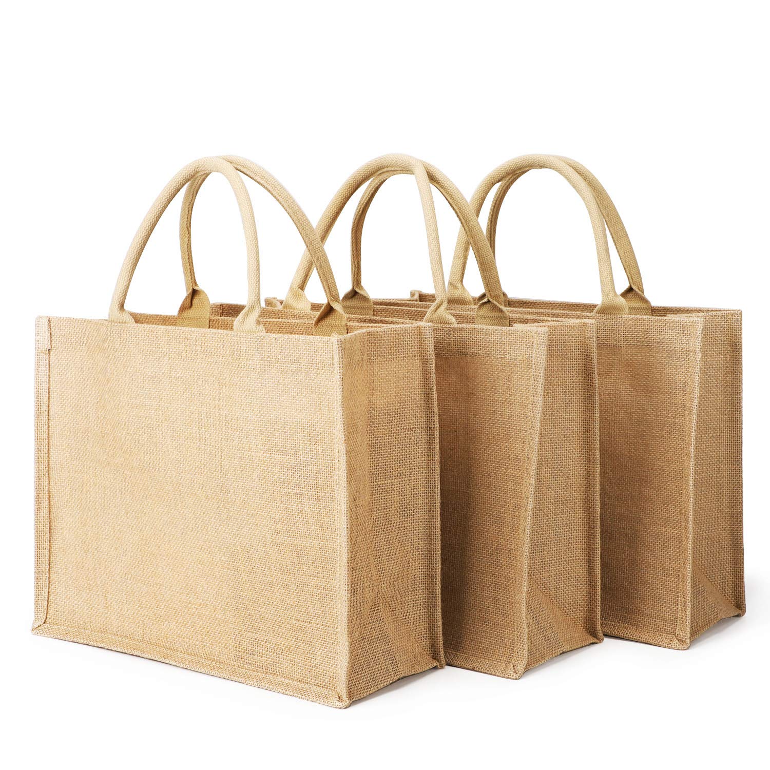 Großhandel umweltfreundliche Materialien wiederverwertet 100 % Jute-Beutel flache Jute-Tote-Beutel mit Griffen