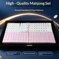 Generals Hemp Rose-Pink Three-Layer Sandwich Acrylic American-Style Mahjong Butterfly Dance Print All-Match Joker