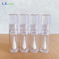 Nouveaux tubes d'emballage de brillant à lèvres LZ Pack de 8 ml avec applicateur doe foot unique, tubes transparents personnalisables et boîtes pour brillant à lèvres