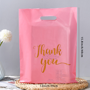 <span class=keywords><strong>Ldpe</strong></span> Thời Trang Tùy Chỉnh In Có Thể Gập Lại Nhựa Mua Sắm Bolsa Túi Màu Đen Cảm Ơn Bạn Với Chết Cắt Xử Lý Cho Cửa Hàng - Product Image 2