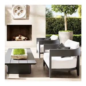 Высококачественный алюминиевый диван из тикового дерева, современный Модульный Набор из ротанга, современный обеденный плетеный диван, уличная секционная мебель