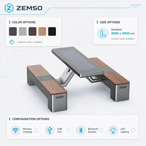 <span class=keywords><strong>Panchina</strong></span> Solare da Esterno Intelligente, Arredo Pubblico Alimentato a Energia Solare, Produzione OEM Personalizzata - Product Image 4