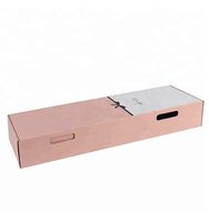 Boîte en carton ondulé rose de luxe avec logo personnalisé imprimé pour l'emballage de cadeaux et de fleurs