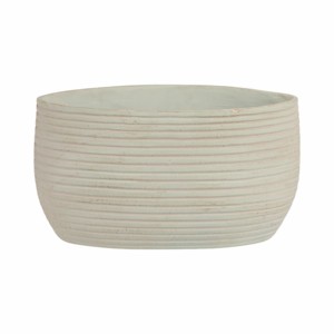 Vaso ovale moderno testurizzato per fiori, decorazione per soggiorno, camera da letto e vanità - Product Image 1