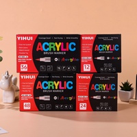 Lot de 72 marqueurs liquides acryliques à pointe pinceau pour peinture artistique, couleurs superposables, largeur d'écriture 5 mm, pour verre et papier