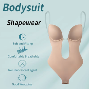 Body amincissant à <span class=keywords><strong>dos</strong></span> en U pour femmes, bretelles invisibles, contrôle du ventre, une pièce avec soutien-gorge intégré, lingerie amincissante, corset push-up - Product Image 3