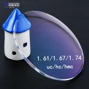 HONGCHEN 광학 안경 렌즈 1.61 하이 인덱스 안과 처방 렌즈 절단되지 않은 안경 렌즈 수지 투명 HMC UV400