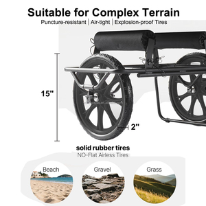 Chariot de transport pour kayak et canoë Yonk, chariot tout-terrain robuste et durable avec roues sans chambre à air de 15 pouces, chariot pour kayak - Product Image 4