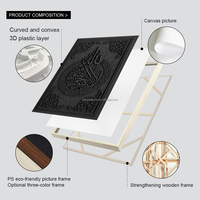 Tableau Décoratif 3D Sculpté Précis Cheval Abstrait Cadre Noir Art Mural Animal Minimaliste Bandes Linéaires pour Maison Villa