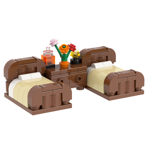 MOC4177-4182 mai vàng nhạt màu xanh xám giường đôi lớn màu đỏ và màu xanh đen và trắng Giường Tầng Lắp ráp khối xây dựng đồ chơi trẻ em - Product Image 6