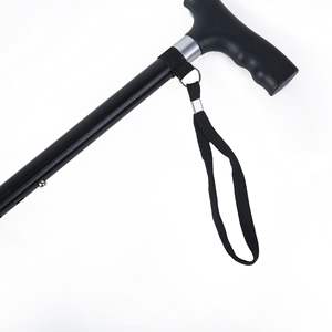 ไม้เท้าอลูมิเนียมอัลลอยด์แบบยืดหดได้ น้ำหนักเบา สำหรับเดินป่ากลางแจ้ง ปลายยาง ดีไซน์เรียบง่าย สำหรับผู้สูงอายุ - Product Image 3