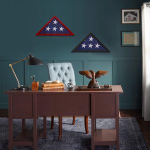 Vitrine triangulaire en bois noir pour drapeau plié standard, cadre anti-poussière pour drapeau commémoratif, à fixer au mur ou à poser sur table, pour collection <span class=keywords><strong>de</strong></span> vétérans - Product Image 5