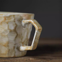 Tasse en céramique vintage de luxe Tasse au design classique avec plateau pour le petit déjeuner, le thé et le latte en boîte Occasions scolaires