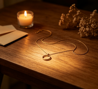 Collier pendentif cercle ouvert délicat en acier inoxydable 316L plaqué or PVD 18K, bijou minimaliste pour femme, idéal pour la clavicule