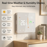 Termostato de Pared con Pantalla Táctil LCD de Ahorro de Energía, WiFi, Aplicación Tuya, Calefacción por Suelo/Caldera, Electrodoméstico Inteligente para el Hogar