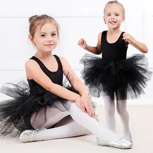 Baby Girl Black Dress Leopard Party Ballet Formal Kid Fluffy Skirts Evening Birthday Everyday Performance Clothing Skirt Dresses