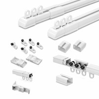 Tringle à rideau extensible en aluminium robuste, longueur réglable de 0,65 m à 5,1 m, sans découpe