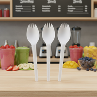 Greenday BPI Compostable 6 inch CPLA Bestek Wegwerpbestek Robuust Mes Vork Lepel Spork voor IJs Restaurant Fruit Salade Picknick