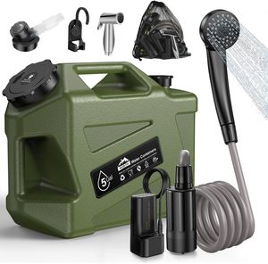 Portable Camping Shower with <b>Water</b> Jug Electric Rechargeable Camping Shower 5-Gallon Food Grade <b>Water</b> <b>Containers</b> - Product Image 1