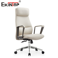 Fauteuil de bureau exécutif en cuir ergonomique Ekintop, moderne, à dossier haut, luxueux et inclinable